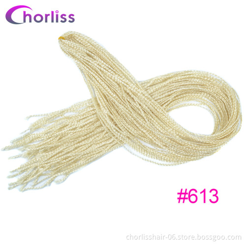 Straight Zizi Braids Crochet Box Braids Colored Synthetic Braiding Hair Extensions Blue Gray Brown Pink Blonde Crochet Hair 50g